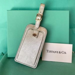 SOLD NEW Tiffany & Co. Silver Leather Luggage/ Bag Tag